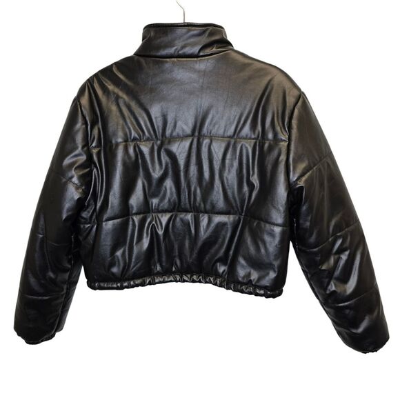 SHEIN Women's L Black Zip Puffer Crop Jacket - Picture 6 of 16